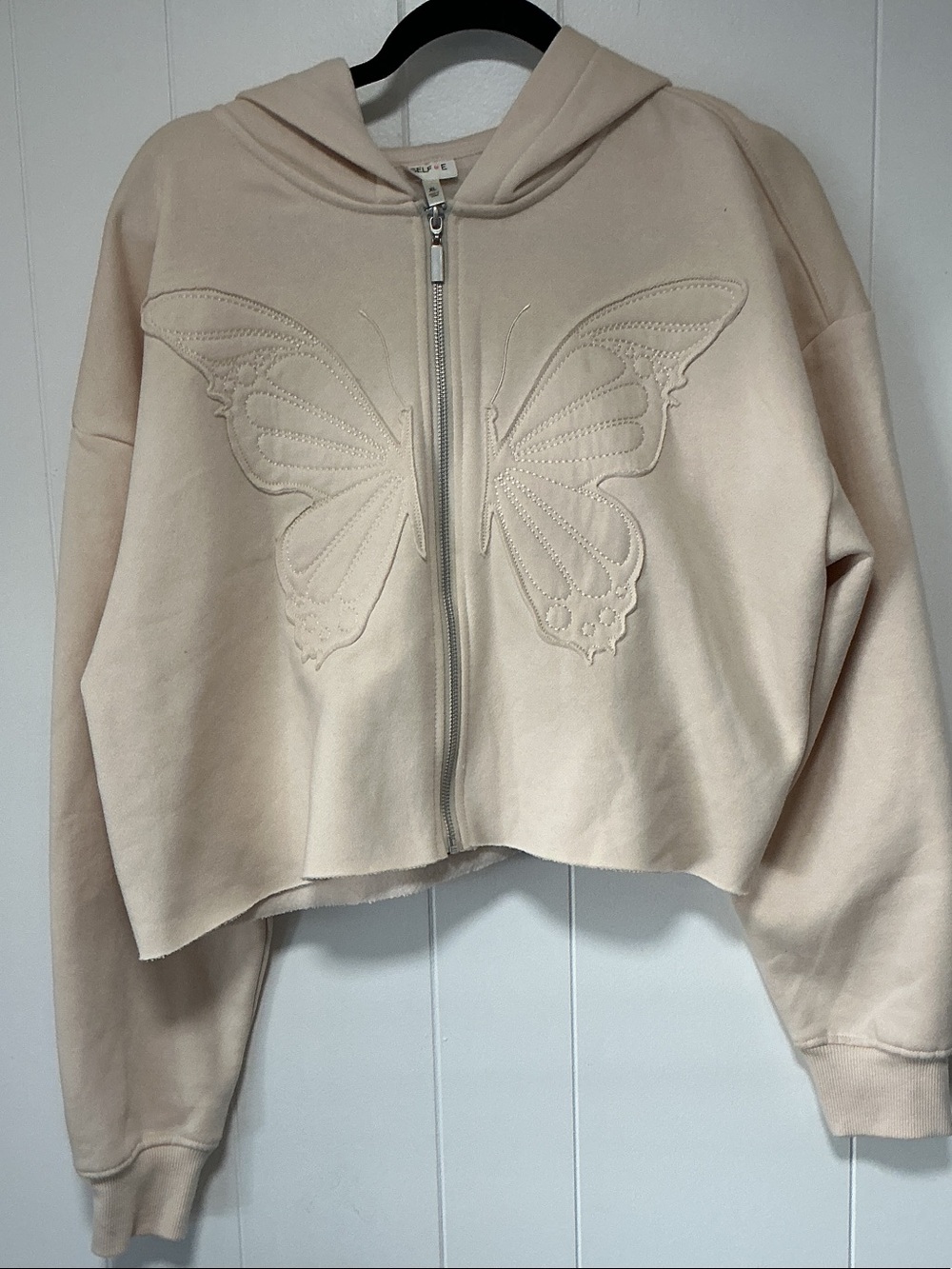 Selfie Butterfly cropped zip hoodie